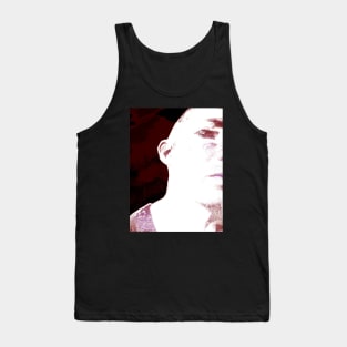 Portrait, digital collage and special processing. Hard situation, but men looking on us. Beautiful. Dark red. Like from anime. Tank Top